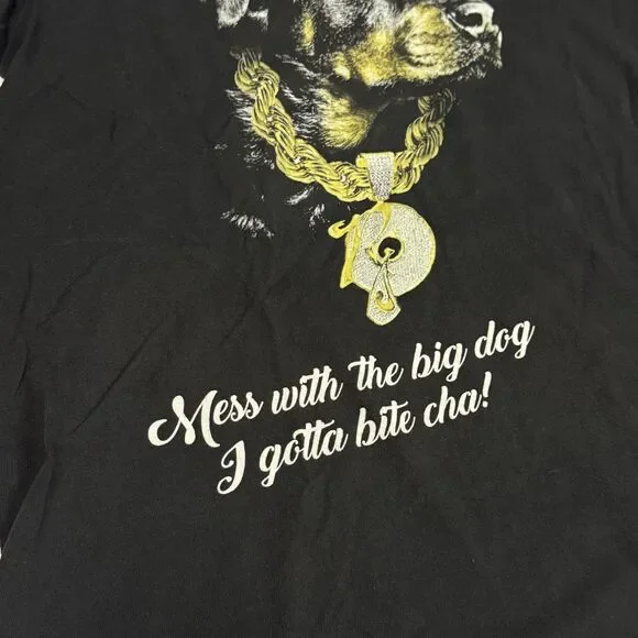 Vintage Jay-Z Roc‎ A Fella Rottweiler Chain Rap T Shirt Black Size L Rare